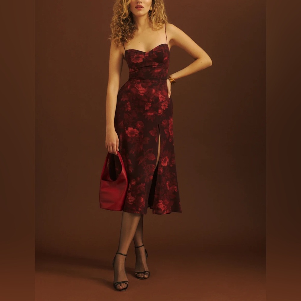 reformation juliette dress in sanguine | midi dress | size 4
